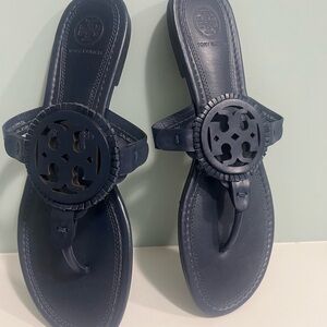 Tory Burch Navy Blue Classic Miller Sandals